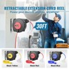 VEVOR Retractable Extension Cord Reel, 30 FT, Heavy Duty 16AWG/3C SJTOW Retractable Power Cord Reel with Lighted Triple Tap Outlet, Black - 3 of 4