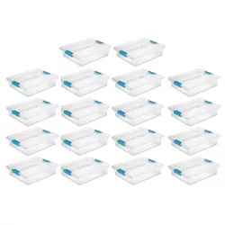 Sterilite Large Plastic File Clip Box Storage Tote Container with Lid (18 Pack)