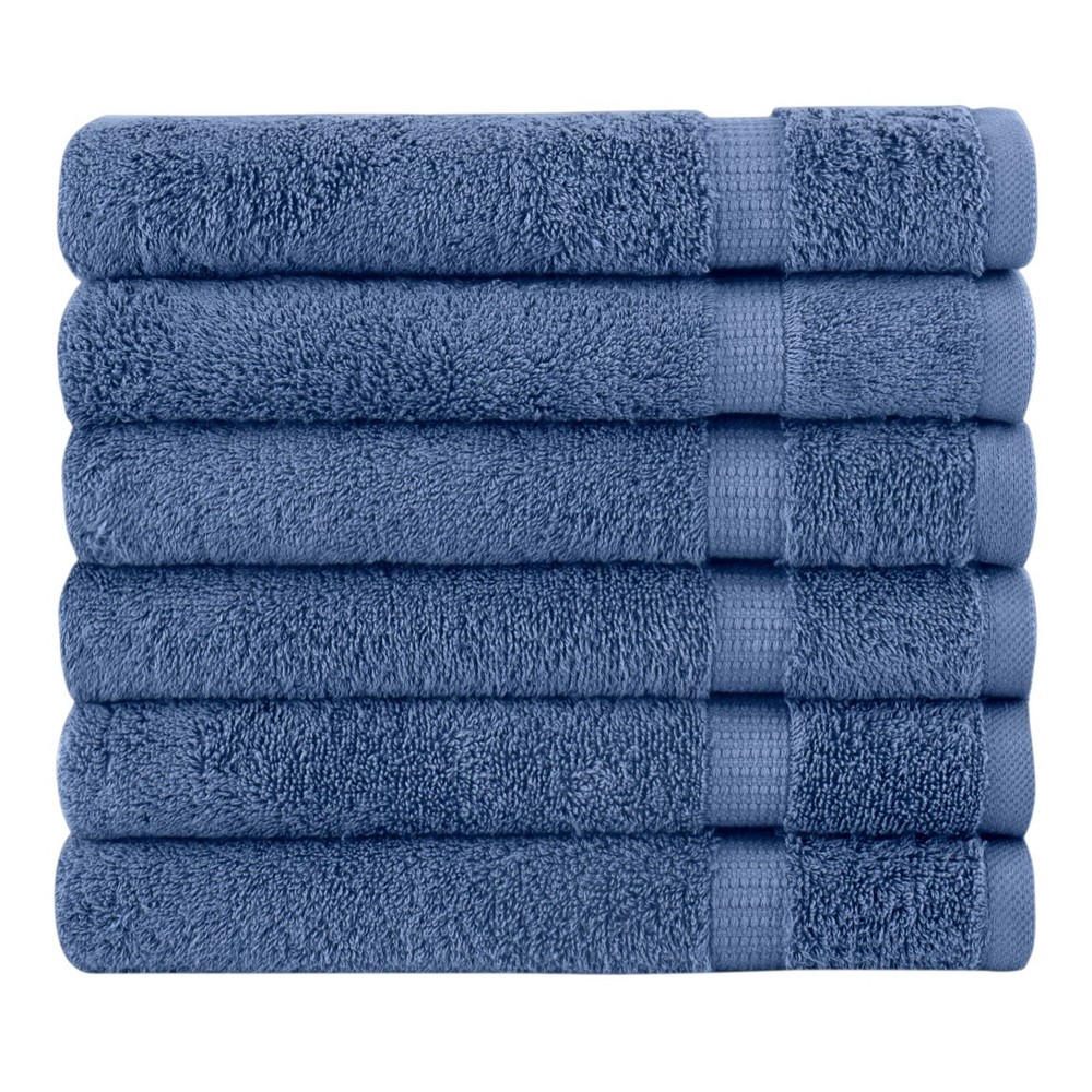 Photos - Towel 6pc Villa Hand  Set Blue - Royal Turkish s