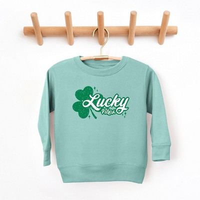 The Juniper Shop Lucky Vibes Clover Toddler Graphic Sweatshirt