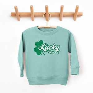 The Juniper Shop Lucky Vibes Clover Toddler Graphic Sweatshirt - 1 of 3