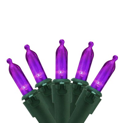 Brite Star 100ct LED Mini Christmas Lights Purple - 32.4' Green Wire