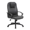 High Back Leather Plus Chair Black - Boss Office Products: Ergonomic, Swivel, Lumbar Support, Pneumatic Adjustment - 2 of 4