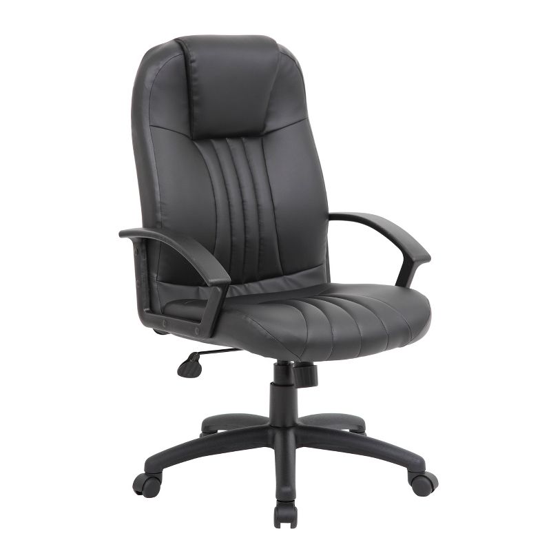 High Back Leather Plus Chair Black - Boss Office Products, 3 of 11
