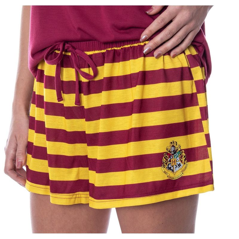 Harry Potter Women's Hogwarts Castle Shirt and Shorts Pajama Set - All 4 Houses, 4 of 7
