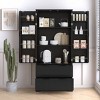 72" Freestanding Fluted Pantry Cabinet with 2 Large Drawers & Adjustable Door Spice Racks for Kitchen or Entryway Storage-Cuddlewood - 3 of 4