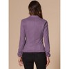 INSPIRE CHIC Women's Notched Collar Button Ruched Long Sleeve Faux Suede Blazer - 4 of 4