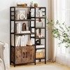 Costway 55.5" Tall Bookcase with 2-Door Cabinet Metal Frame Freestanding Display Rack - 2 of 4