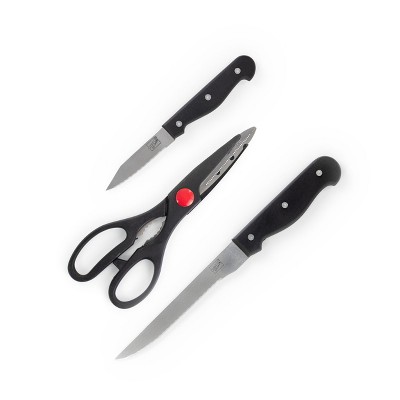 Gibson Home 13-Piece Black Stainless Steel Cutlery Set with Wood Block