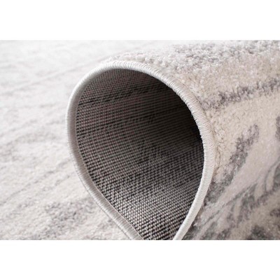 Ivory and Grey Synthetic Hand-knotted Reversible Area Rug, 8' x 8'