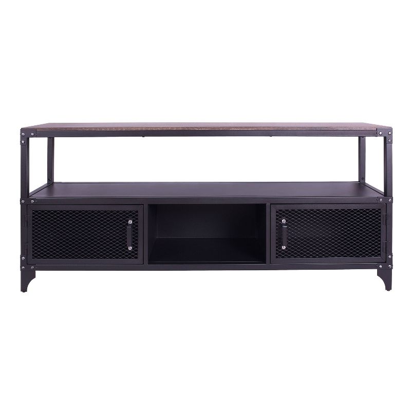 70&#34; Flash Meadow Storage TV Stand for TVs up to 75&#34; Sand Black/Dark Walnut - HOMES: Inside + Out, 4 of 8