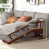 49" Wooden Dog Ramp for Bed or Couch,Non Slip Carpet,Removable Guardrails,Gentle Slope Pet Ramp for Small to Large Dogs–LAOTIES - 3 of 4