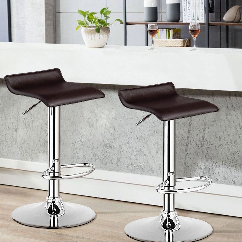 Tangkula 2-Piece Pub Swivel Barstool Height Adjustable Square Pub Chairs with Footrest, 2 of 6
