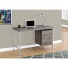 Vynxaria 48" Brown Computer Desk Grey Metal Frame Reversible Setup Storage Drawers for Home Office Laptop Work - 3 of 4