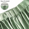 Light Green Ruffle Shower Curtain, Vintage Bow Tie Bath Curtain, 72 Wx 72 H, Ruched Microfiber with 12 Buttonholes - 3 of 4