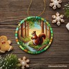 Squirrel in the Forest Stained Glass Style Ceramic Ornament, Wildlife Animals Christmas Gift and Decor | OrnamentallyYou - 4 of 4