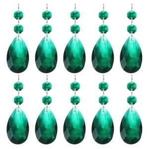 Unique Bargains Hanging Ornament DIY Craft Teardrop Crystal Chandelier Pendant Beads 3.35" x 1.5" 10 Pcs - 1 of 4