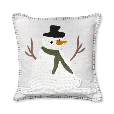 tag 18" x 18" Winter Fresh Balsam Snowman Christmas Throw Pillow