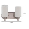 Luminance Sunset Lighting Dalton 2-Light Vanity Opal Etched Glass,  Bright Satin Nickel Finish - 2 of 4
