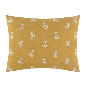 Khotan Red Embroidered Mustard Pillow - Levtex Home - 1 of 3