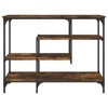 vidaXL Console Table with Shelves Smoked Oak 39.4 in.x13.8 in.x29.5 in. - 4 of 4