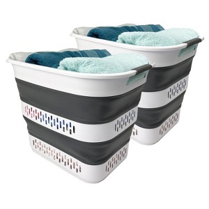 SAMMART 40L (10.5 gallon) Collapsible Plastic Laundry Basket - 1 of 4