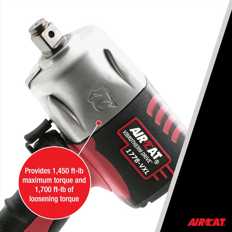 AIRCAT 1778-VXL 3/4-Inch Vibrotherm Drive Composite Impact Wrench 1700 ft-lbs, 4 of 9