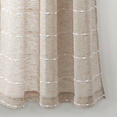 Neutral Sheer Polyester Grommet Window Curtain Panels 38" x 63"