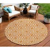 Orange And Ivory Geometric Washable Indoor Outdoor Area Rug - 2 of 4