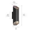Estella - 16W 2 LED Outdoor Wall Mount In Minimalist Style-16.5 Inches Tall and 6 Inches Wide - 3 of 4