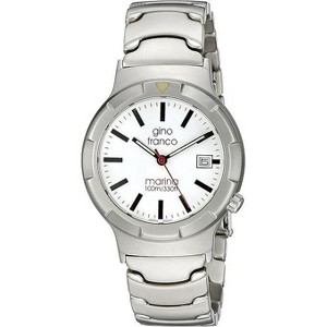 Gino Franco Men's  Marina Round White Dial Stainless Steel Bracelet Watch - 1 of 2