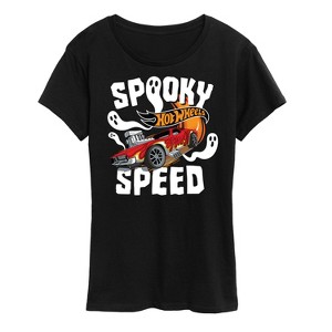 Women's Hot Wheels Halloween Short Sleeve Graphic T-Shirt - Black - Large - 1 of 4