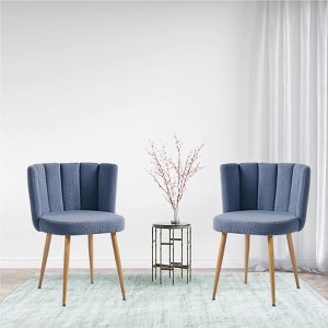 NicBex Dining Chairs Set of 2,Armless Kitchen Chair with Iron Tube Wood Color Legs and Curved Back for Dining Room,Kitchen - 1 of 4