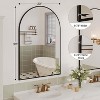 Arched Wall Mirror, Arch Bathroom Mirror, Wall Mounted Vanity Mirror with Arch Metal Frame, Modern Bathroom Vanity Mirror for Bedroom - 2 of 4