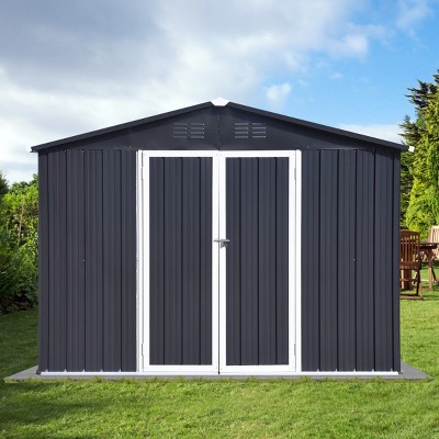 Coolbibila-10Ftx12Ft Storage Sheds, Tool Sheds With Sturdy Aluminum Frames, Metal Sheds With Durable Vents And Customizable Door