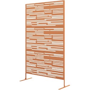 Aghana Digitals 78" H x 48" W Brown Steel Outdoor Privacy Screen with Trellis Function, - 1 of 4