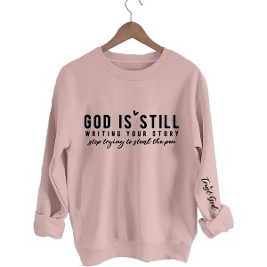 Plus Size Sweatshirts Plus Tops with Postive Words Crew Neck Long Sleeve Pullover Sweatshirts Therapeutic Words Tops Heartwarming Gift - 1 of 1