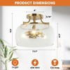 Parrot Uncle 13.3" Modern Brass Glass Semi-Flush Mount Ceiling Light - 4 of 4