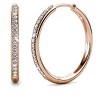 18k Gold Plated 25mm Hoop Earrings with Crystals for Women - 4 of 4