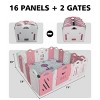 INFURNIC Playards and Portable Infant Beds 18 Panel Adjustable Baby Playpen with Safety Lock Gate, Pink White, 73"*71"*33" - 3 of 4