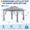 10x10Pop Up Instant Gazebo Tent for Backyard, Pop Up Gazebo With Mosquito Netting, Outdoor Canopy Gazebos Waterproof With Portable Carrying Bag - 2 of 4