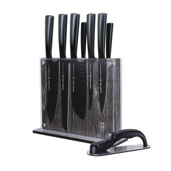 Select by Calphalon™ Self-Sharpening Knife Set with Block, Cutlery Set,  15-Piece, with SharpIN™ Self-Sharpening Knife Block, Dark Wood
