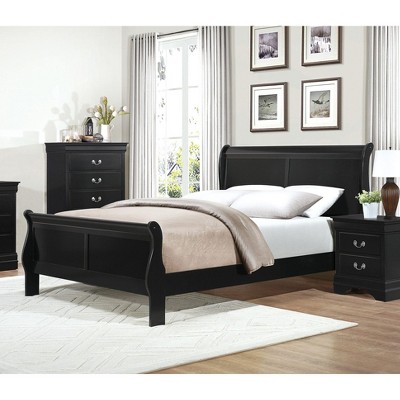 NicBex Traditional Wood Twin/Full/Queen Platform Bed Frame with Headboard and Footboard,Elegant Sleigh Design,Box Spring Needed,Easy Assembly