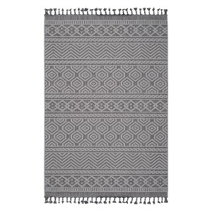 ChicFurnit Rug Guros CollectionIndoorStain Resistant Non Shedding Kid and Pet Friendly for Modern Living, Gray, 77.5"*5.6"*5.6" - 1 of 4
