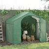 Portable Walk-in Greenhouse, PE Cover, Steel Frame Garden Hot House, Zipper Door, Top Vent for Flowers, Vegetables, Saplings, Tropical Plants, Green - 2 of 4
