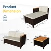 Heynemo 3-Piece Patio Furniture Set, All-Weather PE Rattan Outdoor Sectional with Storage Table, L Shape Outdoor Couch with Cushions - 3 of 4