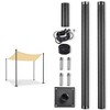 Yescom 8 Ft Sun Shade Sail Pole Post Canopy Awning Deck Patio Backyard with Pole Bracket Clamp Powder Patio Outdoor 96" Black - 3 of 4