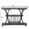 Kumasinova Industrial Style 3-Tier Kitchen Island on Wheels,Kitchen Cart with Wine Rack,Extra Rolling Kitchen Storage for Home Bar and Serving - 2 of 4
