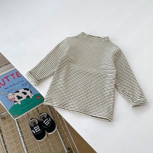 MyKids-Usa Autumn Baby Kids Unisex Striped Long Sleeves Turtle Neck Top Pullover - 1 of 4