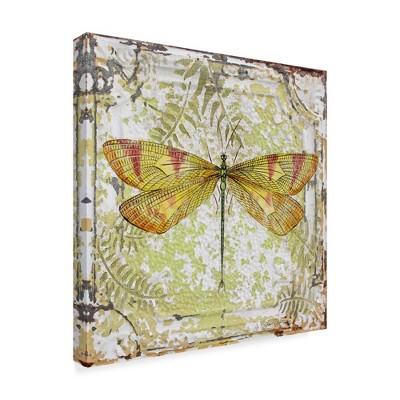 Trademark Fine Art -Jean Plout 'Dragonfly On Tin Tile 1' Canvas Art